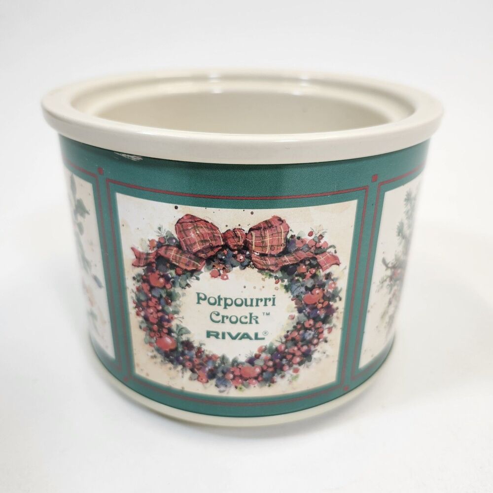 Rival Potpourri Crock Pot Christmas Wreath 3209-902 Warmer Cottage Core VTG 1988